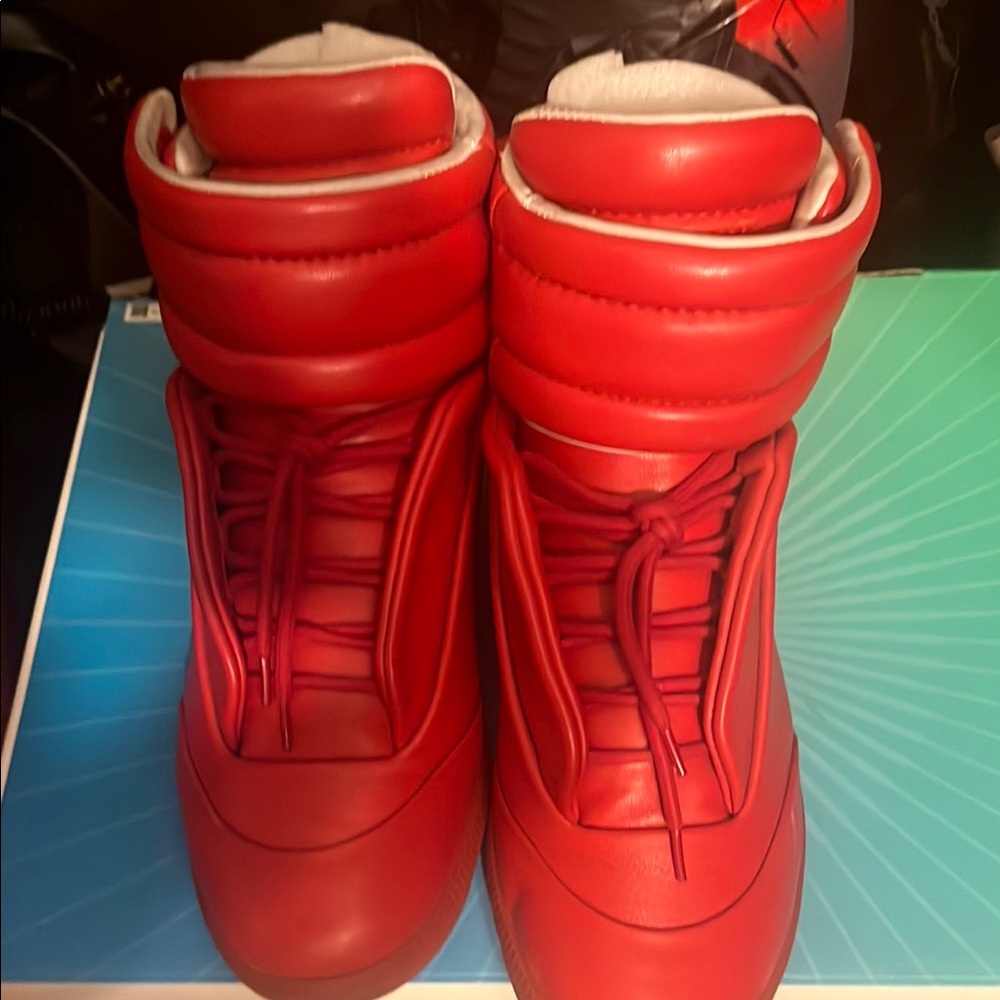 Men's Red High-Top Boots